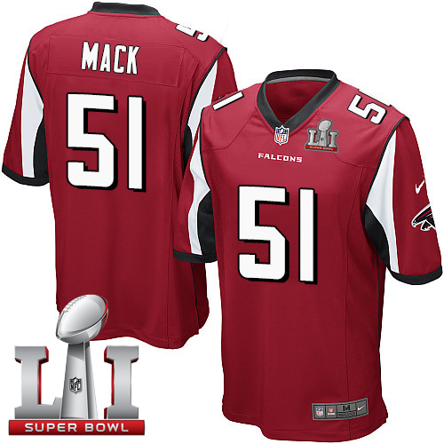 Nike Falcons #51 Alex Mack Red Team Color Super Bowl LI 51 Youth Stitched NFL Elite Jersey